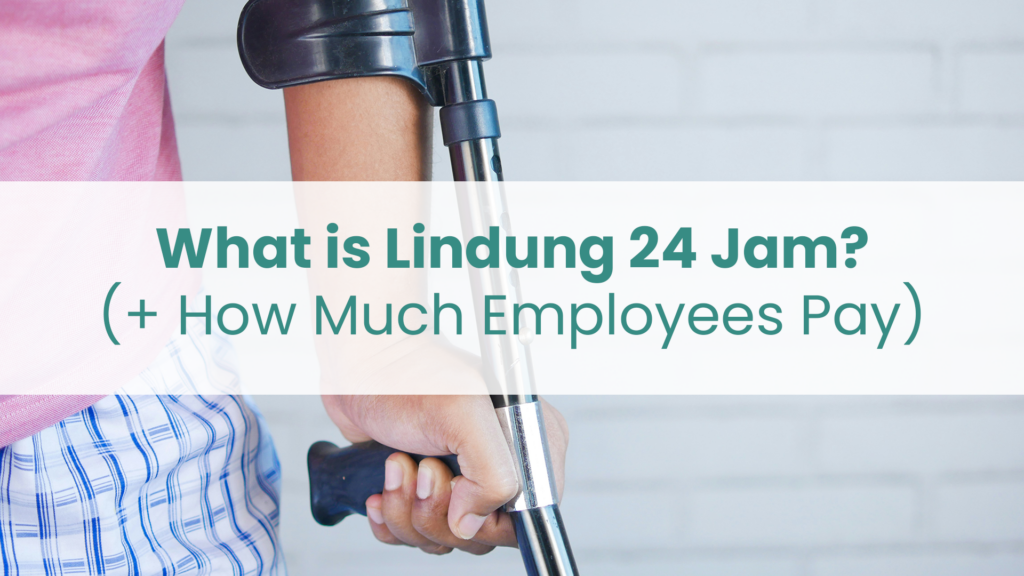 Employee using a crutch after an accident, illustrating SOCSO Lindung 24 Jam (SKBBK) coverage for non-work-related injuries in Malaysia